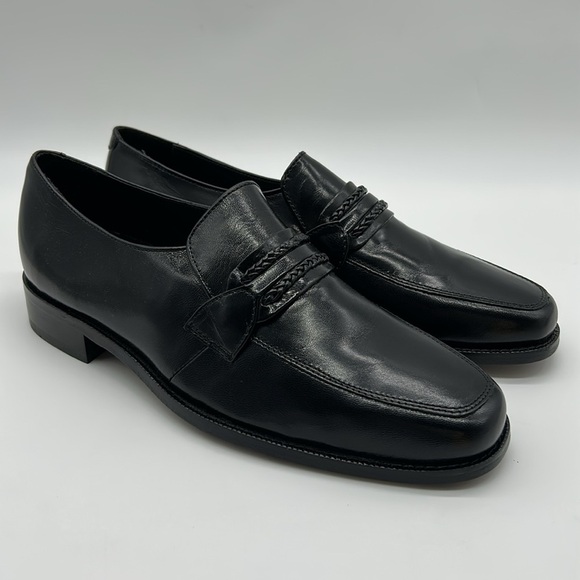 2327- Florsheim Men's Black Leather Loafers Size 8 D NWT - Picture 1 of 13